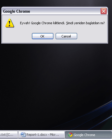 Eyvah Google Chrome Kilitlendi!